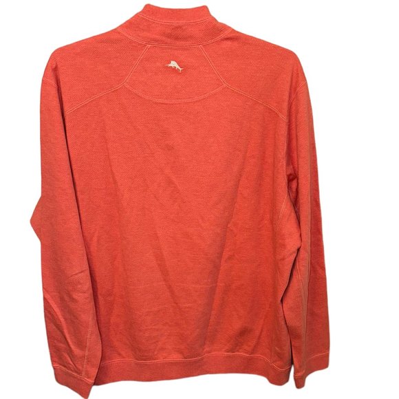 Men's Tommy Bahama 100% Cotton Peach Reversible 1/4 Zip Sweater Size XL - Picture 2 of 10